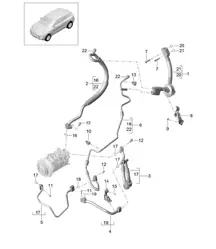 Refrigerant circuit R134A (Model: V6 TDI PR:KK1,D1V, D51,D43,DD7) 95B.1 Macan 3.0L V6 TDI >>2017
