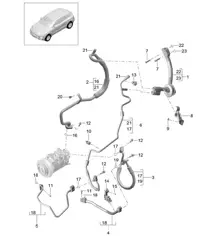 Refrigerant circuit R1234YF (Model: V6 TDI PR:KK3,D1V, D51,D43,DD7) 95B.1 Macan 3.6L V6 TDI  2017>>