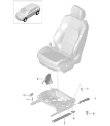 Seat rail / Cover / Securing element / Seat  95B.1 Macan 2014-18