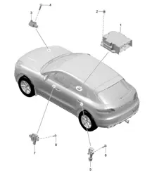 控制单元 / 安全气囊碰撞传感器 / 安全气囊 95B.1 Macan 2014-18