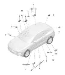 车内灯 / 行李箱灯 / 车门警告灯 / 脚部空间灯 95B.1 Macan 2014-18