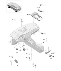 Interrupteur / Tableau de commande / Climatisation 95B.1 Macan 2014-18