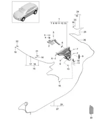 挡风玻璃清洗系统 95B.1 Macan 2014-18