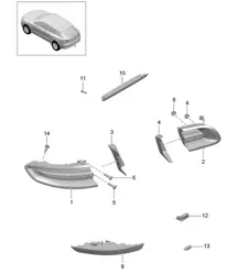 Luce posteriore / Luce freno supplementare / Luce targa 95B.1 Macan 2014-18