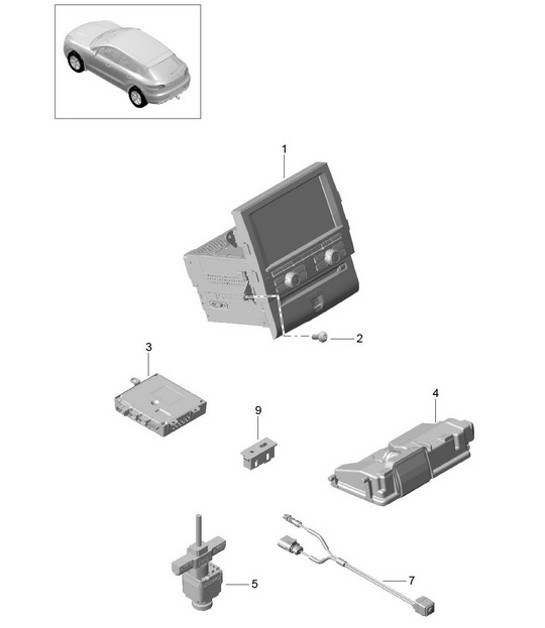 Diagram 911-000 Porsche Cayenne Turbo 4.5L 2003>> Electrical equipment