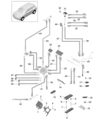 Téléphone / Amplificateurs / Amplificateur d'antenne / Câble d'antenne / Pour véhicules avec équipement multimédia 95B.1 Macan >> 2016