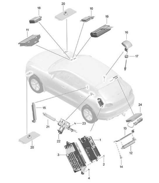 Diagram 911-011 Porsche Cayenne Turbo S V8 4.8L Benziner 550 PS Elektrische Ausrüstung