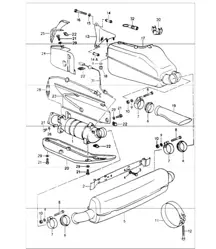 exhaust system: muffler, catalytic converter 964 M64.01/02/03 1989-94