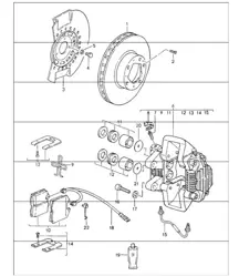 disc brake front axle 964 CARRERA 2 1990-94