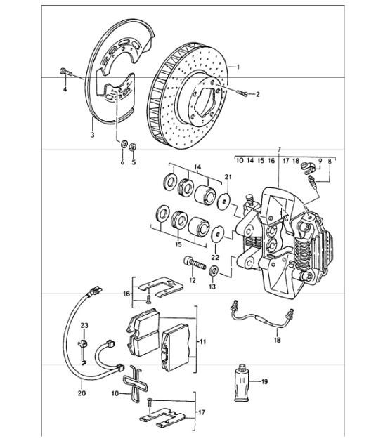 Diagram 603-03 Porsche Cayenne S V8 4.8L Benziner 400 PS Räder, Bremsen