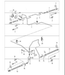 brake lines, front axle, underbody, rear axle 964 1989-94 brake lines, front axle, underbody, rear axle 964 1989-94