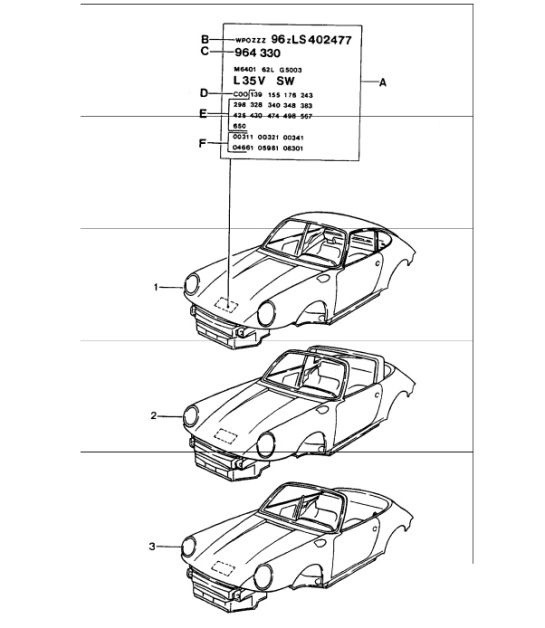 Diagram 801-00 Porsche Cayenne 92A (958) 2010-2017 Body