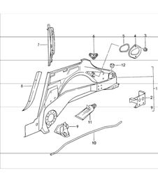 interior panelling rear 964 COUPE 1989-94