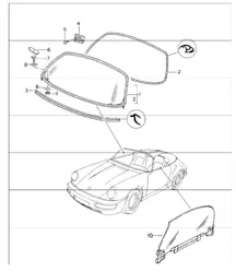 window glazing 964 SPEEDSTER 1989-94