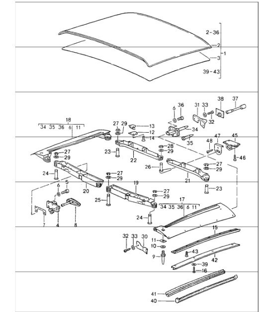 Diagram 811-05 Porsche 996 (911) (1997-2005) Body