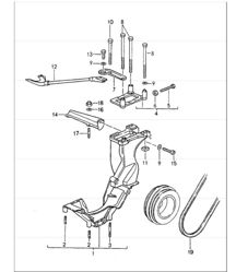 compressor, mounting, driving mechanism 964 CARRERA 2/4/RS M64.01/02/03 1989-94 compressor, mounting, driving mechanism 964 CARRERA 2/4/RS M64.01/02/03 1989-94