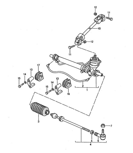Diagram 403-000 Porsche Panamera 4S V8 4.8L Front Axle, Steering 