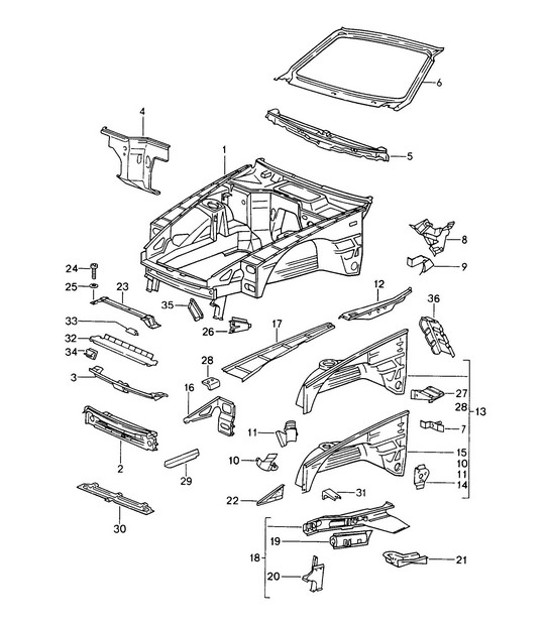 Diagram 801-010 Porsche Cayman 987C/981C (2005-2016) Body