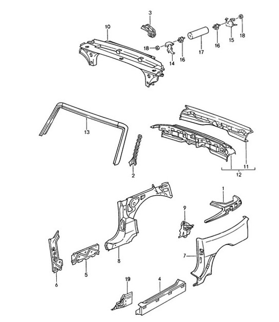 Diagram 801-017 Porsche 996 GT2 2001-05 Body