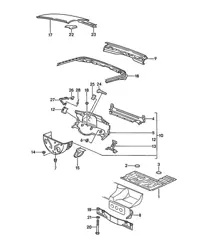 Transmission carrier / Boot floor plate / Roof  968 1992-95