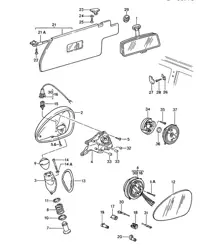 Interior mirror / Door mirror / Sun visor 968 1992-95