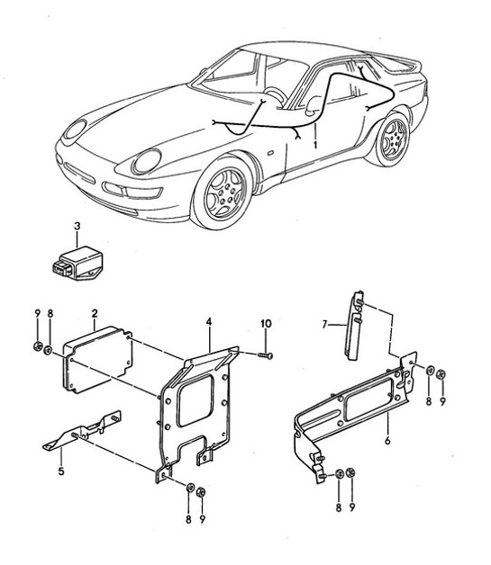 Diagram 902-028 Porsche 968 (1992-1995) Elektrische Ausrüstung