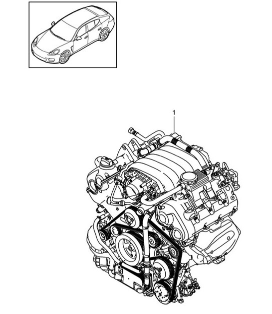 Diagram 101-015 Porsche Cayenne Coupe Turbo S E-Hybrid V8 4.0L 550Hp 