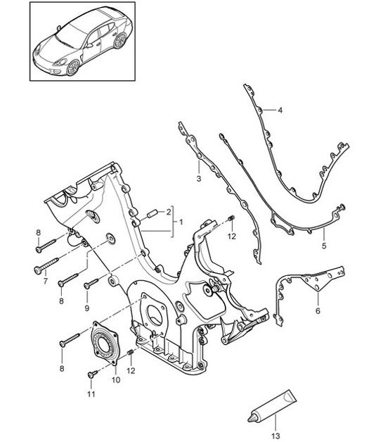 Diagram 101-060 Porsche Cayenne Turbo S E-Hybrid V8 4.0L 550Hp 