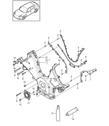 正时链条盖/密封法兰 (型号：CWDA、CWD、CWFA、CWF) Panamera 970 (G1) 3.0L 2014>>