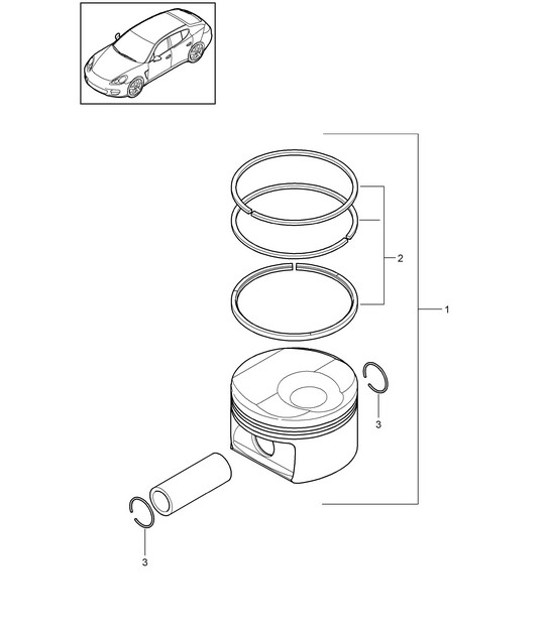 Diagram 102-035 Porsche Cayman S / R 3.4L 987C MKII 2009-12 Engine