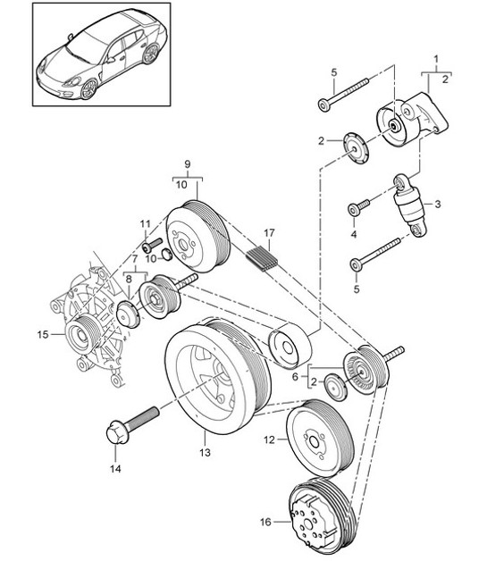 Diagram 102-075 Porsche Cayenne Turbo E-Hybrid V8 4.0L 739Hp 