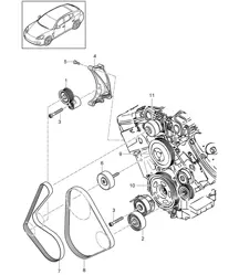 Tendicinghia/Trasmissione a cinghia (Modello: CGEA,CGE, CGFA) Panamera 970 (G1) 3.0L HYBRID 2012-16