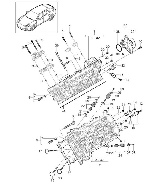 Diagram 103-006 Porsche Cayenne Turbo S E-Hybrid V8 4.0L 550Hp 