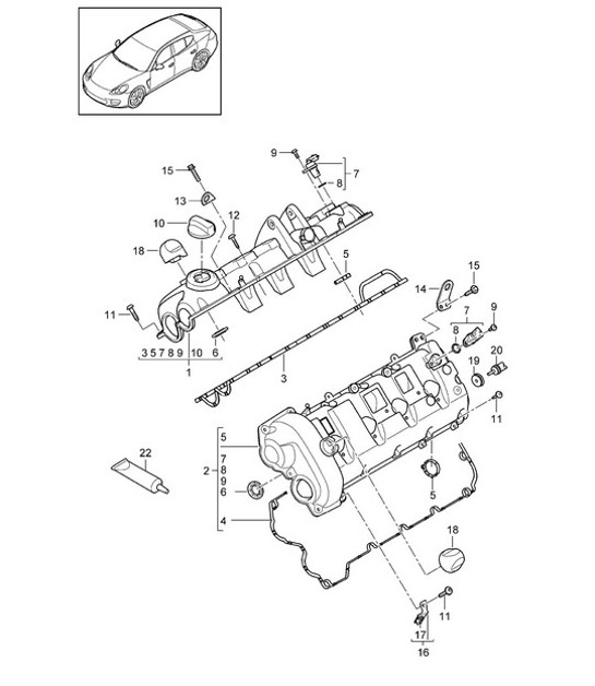 Diagram 103-015 Porsche Boxster 986/987/981 (1997-2016) Engine