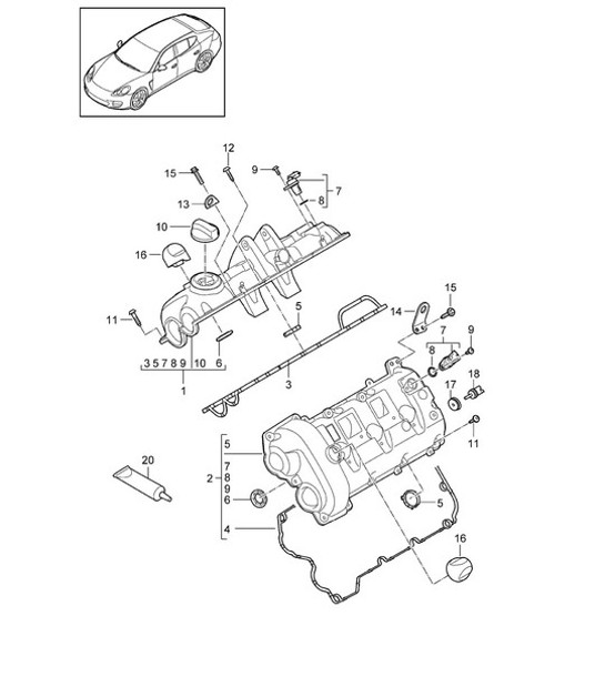 Diagram 103-020 Porsche Cayenne E-Hybrid V6 3.0L 470Hp 