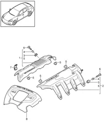 发动机盖（型号：4820、4840、4870、CXPA、CXRA、CXR、CWBA、CWB、CWCA、CWC）Panamera 970 (G1) 4.8L 2010-16
