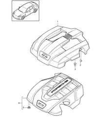 Cache moteur (Modèle : CGEA,CGE, CGFA,CRCC, CRCB,CWJA, CWDA,CWD, CWFA,CWF) Panamera 970 (G1) 3.0L HYBRIDE / 3.0L DIESEL / 3.0L 2012-16