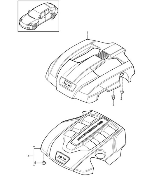 Diagram 103-040 Porsche Cayman 2.9L 987C MKII 2009-12 Engine