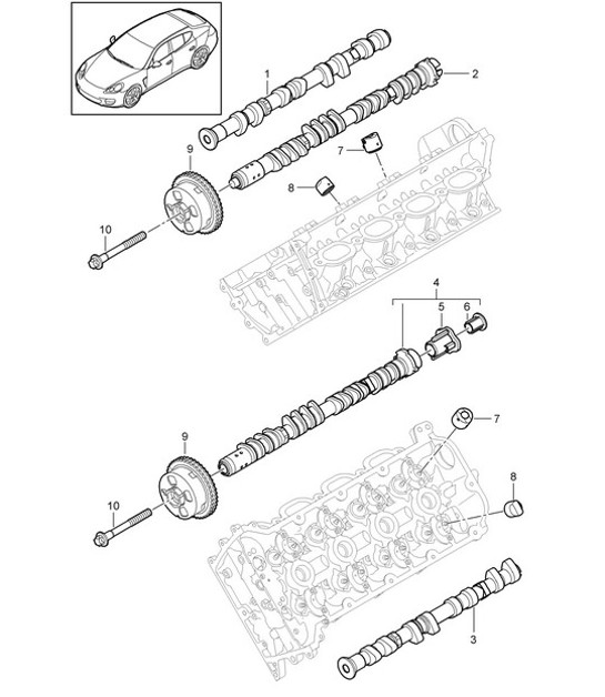Diagram 103-045 Porsche 991（911）MK1 2012-2016 年 引擎