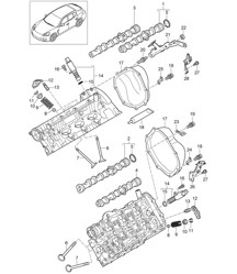 Nokkenas/kleppen (model: CGEA,CGE, CGFA) Panamera 970 (G1) 3.0L HYBRID 2012-16