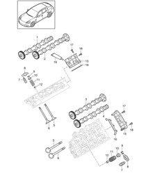 Nokkenas/kleppen (model: CRCC,CRCB, CWJA) Panamera 970 (G1) 3.0L DIESEL 2012-16