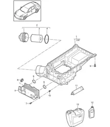 Oil-conducting housing / Oil filter / Heat exchanger (Model: 4820,4840, 4870,CXPA, CXRA,CXR, CWBA,CWB, CWCA,CWC) Panamera 970 (G1) 4.8L 2010-16