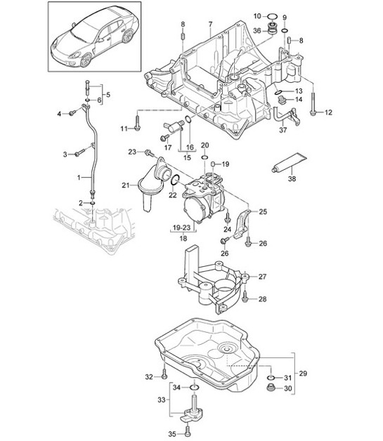 Diagram 104-050 Porsche 992 Carrera 2 Cabriolet 3.0L 
