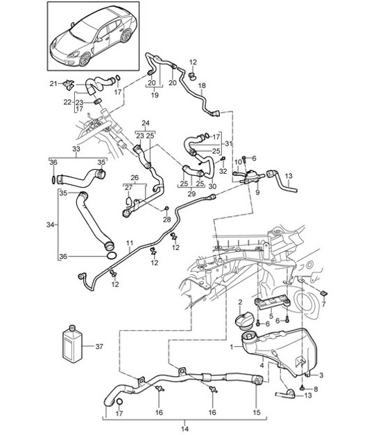 Diagram 105-040 Porsche Cayenne 3.2L V6 2003>> Engine