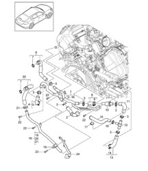 Sistema di raffreddamento del liquido di raffreddamento/azionamento elettrico (Modello: CGEA,CGE, CGFA) Panamera 970 (G1) 3.0L HYBRID 2014&gt;&gt;