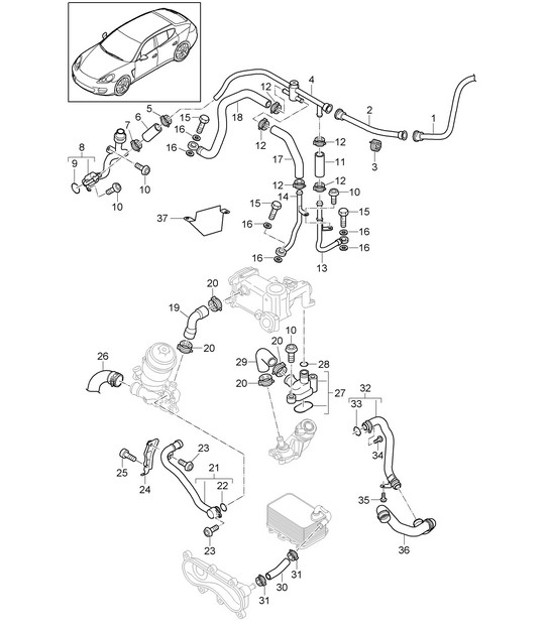 Diagram 105-070 Porsche Cayman 2.9L 987C MKII 2009-12 Engine