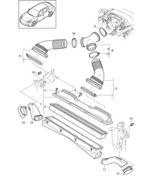 Air cleaner system (Model: 4820,4840, CXPA,CXRA, CXR) Panamera 970 (G1) 4.8L 2010-16