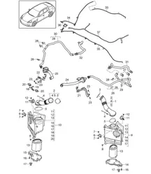 Bijlage / Luchtfiltersysteem (Model: 4840,CXPA, CXRA,CXR+ PR:015) Panamera 970 (G1) 4.8L GTS 2010-16