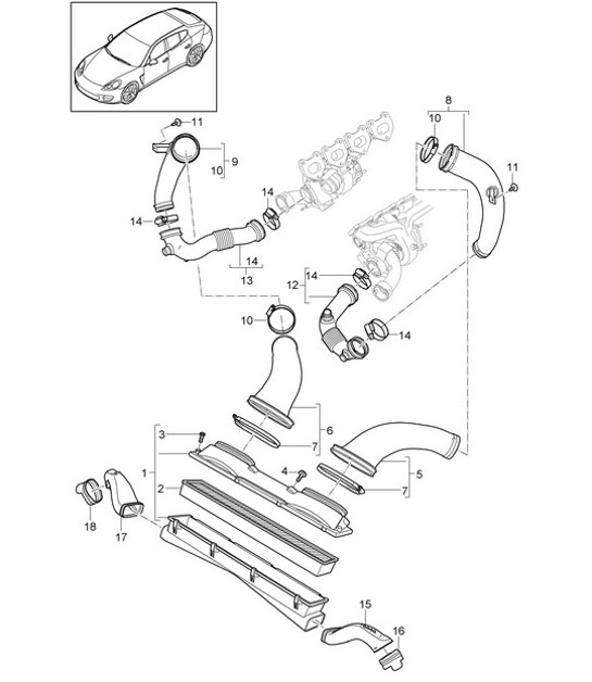 Diagram 106-010 Porsche Cayenne V6 3.0L Petrol 353Hp 