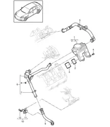 Alloggiamento basamento/spurgo (Modello: 4820,4840, 4870,CXPA, CXRA,CXR, CWBA,CWB, CWCA,CWC) Panamera 970 (G1) 4.8L 2010-16